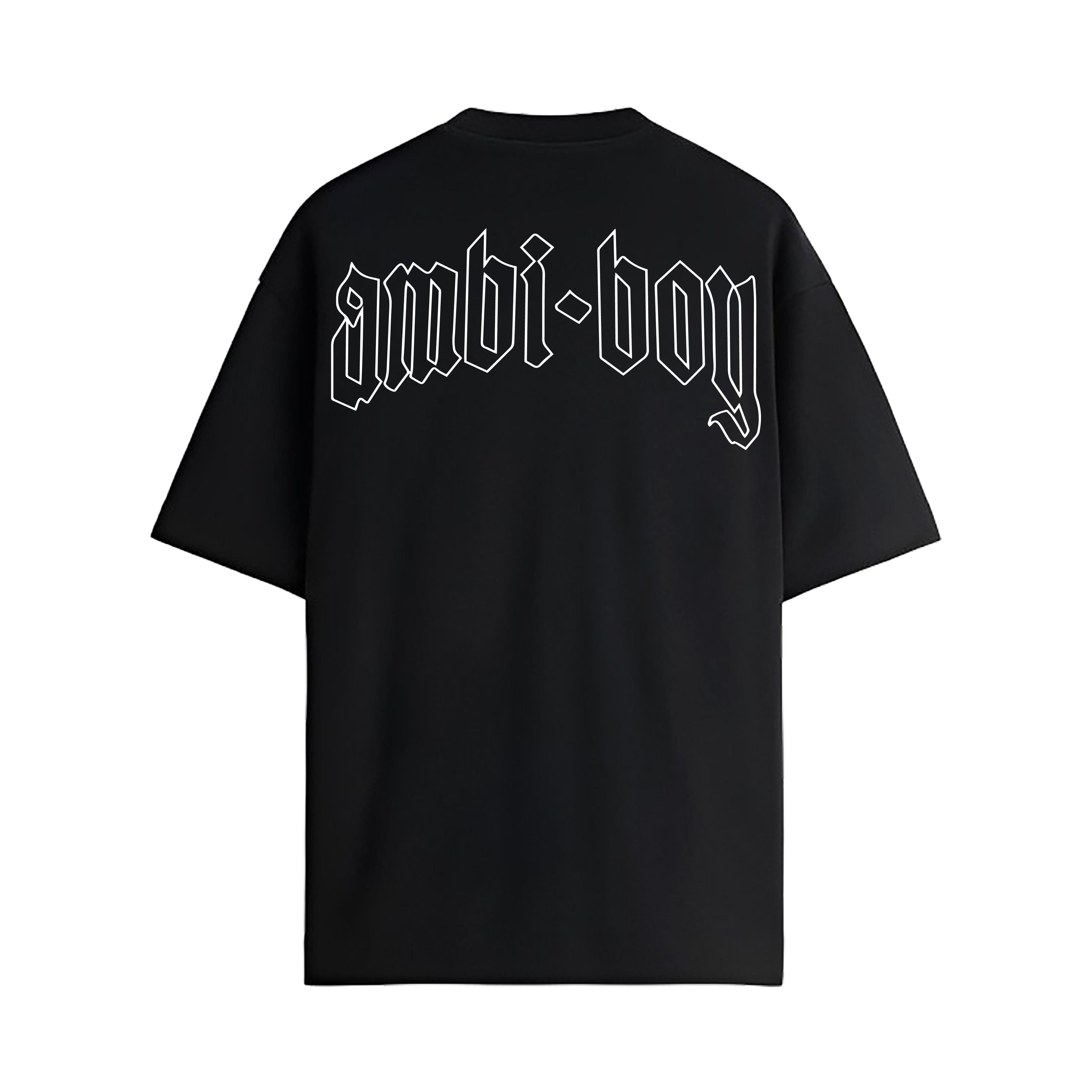PLAYERA NEGRA - AMBI BOY ARCO CONTORNO BLANCO