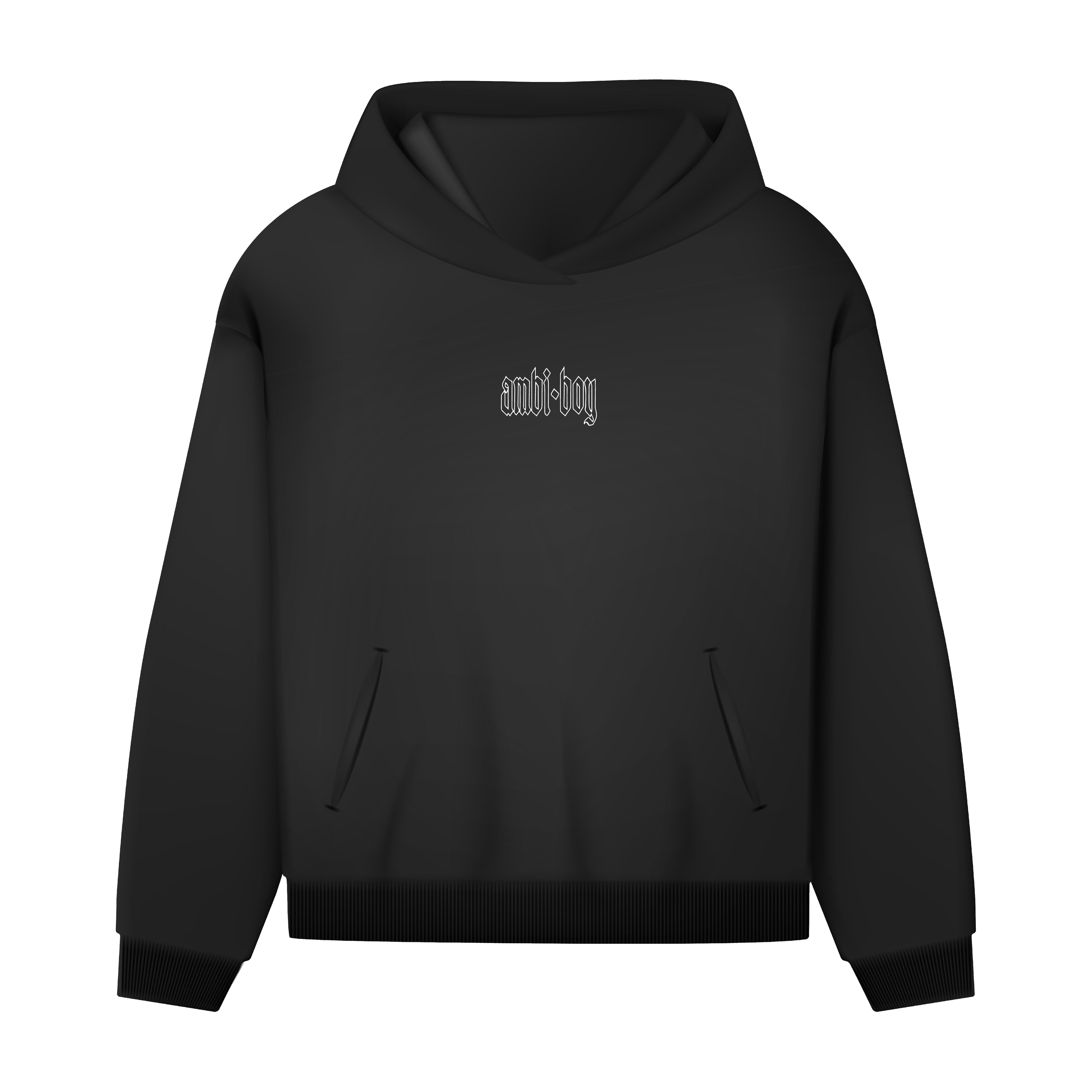 HOODIE NEGRA - AMBI BOY ARCO CONTORNO BLANCO