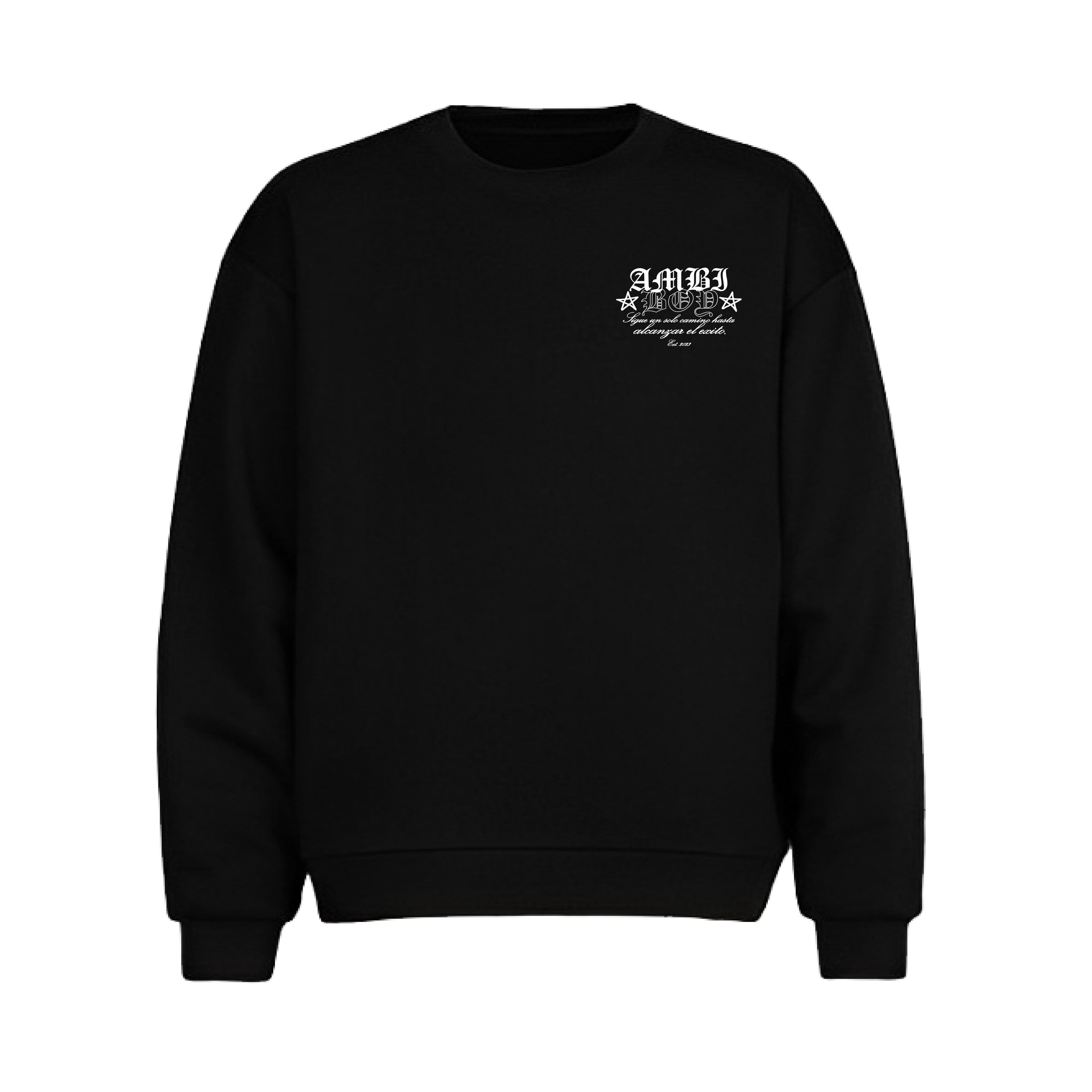 CREWNECK NEGRO - SIGUE UN SOLO CAMINO ESTRELLAS