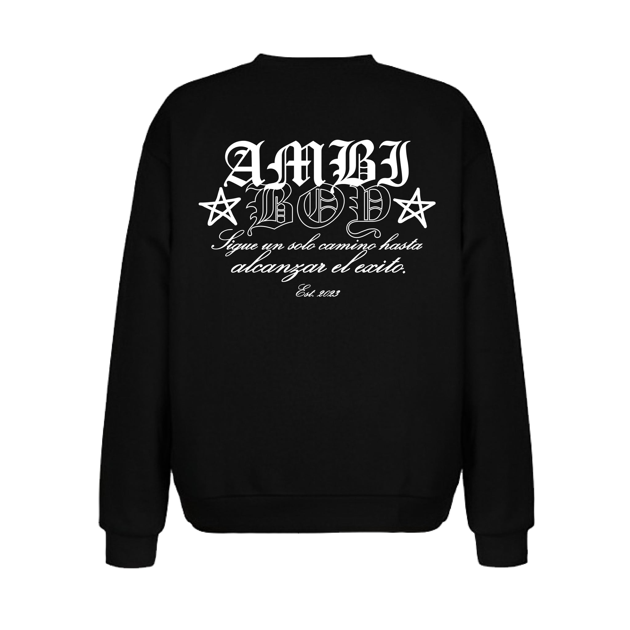 CREWNECK NEGRO - SIGUE UN SOLO CAMINO ESTRELLAS