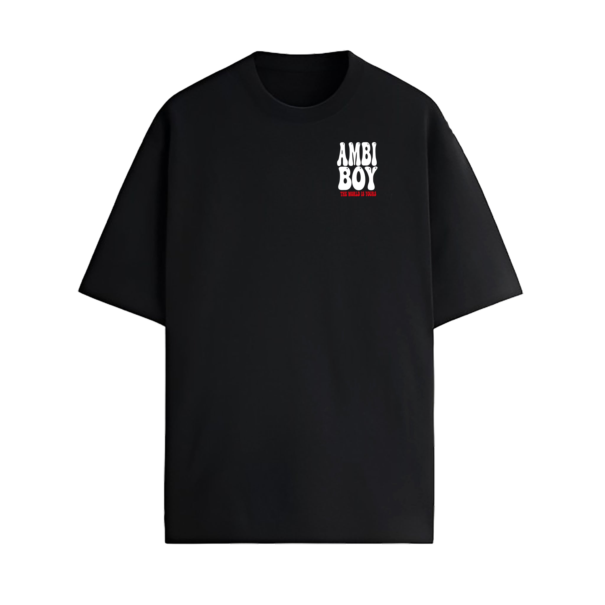 PLAYERA NEGRA - THE WORLD IS YOURS ROJO